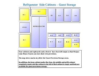 Refrigerator side--guest storage cabinets